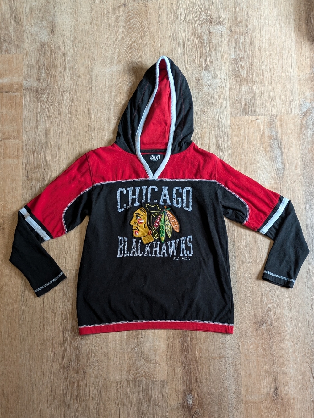 Chicago Blackhawks Old Time Hockey Future Collection Youth Apparel Hooded Shirt